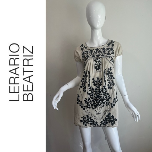 Lerario Beatriz Embroidered Mini Dress Tunic - Picture 1 of 13